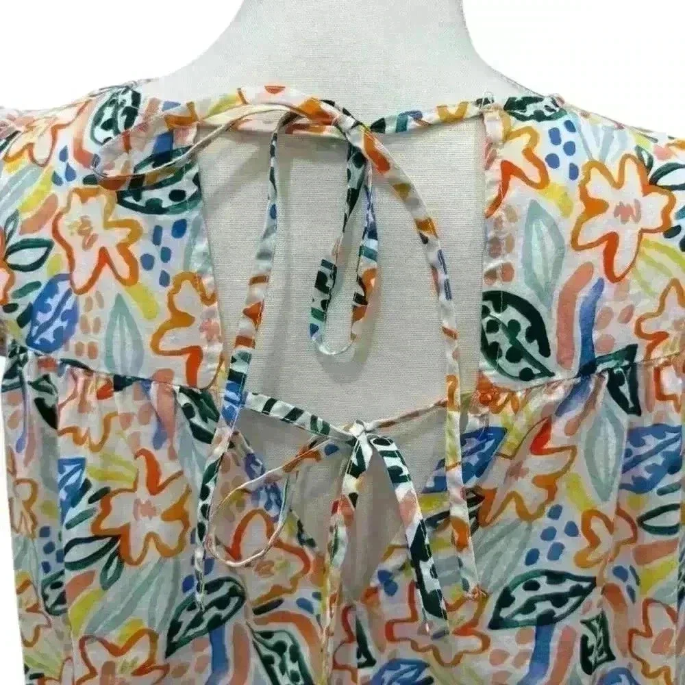 PINCH - Abstract Floral Dress with Flutter Sleeve- Size S - Picture 4 of 5